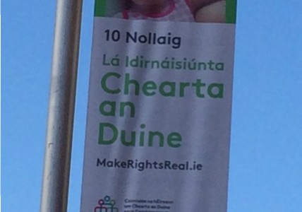 Image of banner in Ireland celebrating Human Rights Day